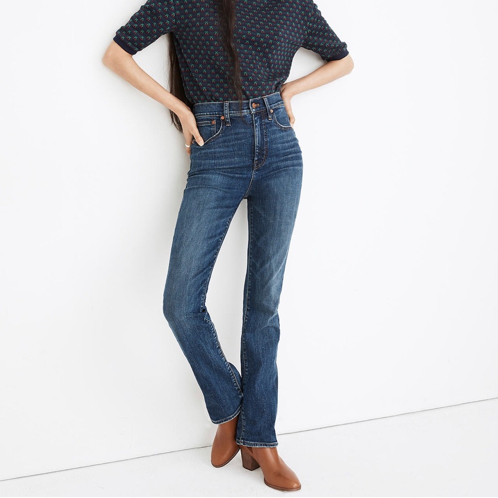 Madewell Dark Blue High-Rise Flare Jeans